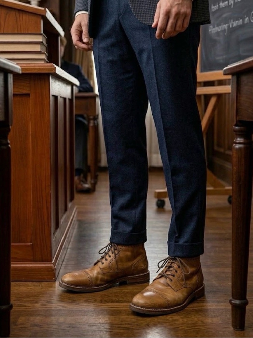 Johnston & Murphy Men's Leather Cap-Toe Lace-Up Boots in Tan (size 11)